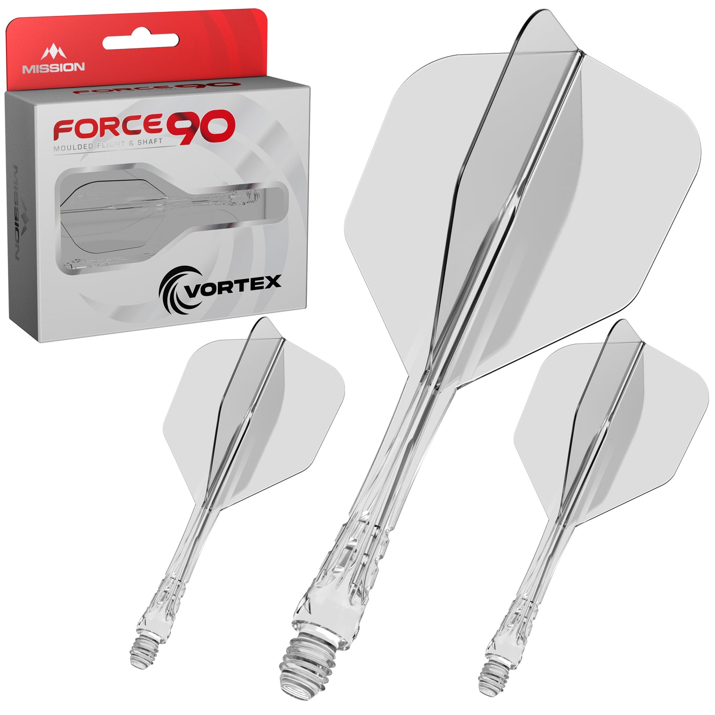 Force 90 Vortex - Moulded Flight & Shaft - Standard No6 - Clear