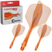 Force 90 Vortex - Moulded Flight & Shaft - Standard No6 - Clear Neon Orange