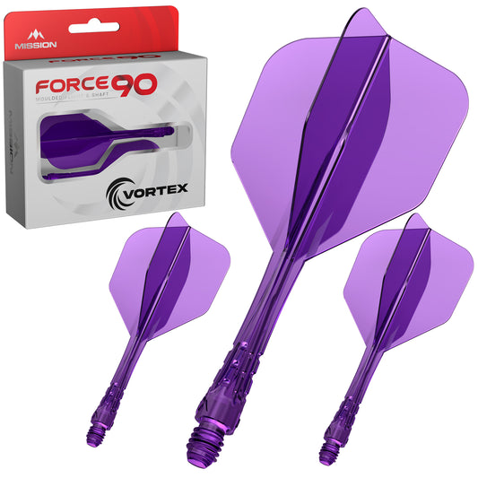 Force 90 Vortex - Moulded Flight & Shaft - Standard No6 - Clear Purple