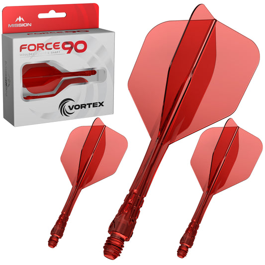 Force 90 Vortex - Moulded Flight & Shaft - Standard No6 - Clear Red