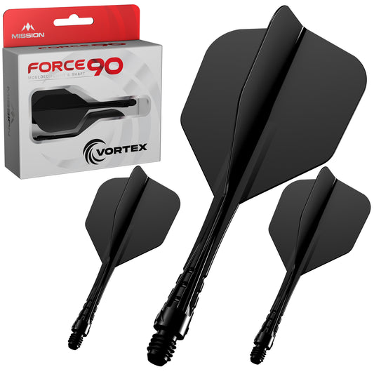 Force 90 Vortex - Moulded Flight & Shaft - Standard No6 - Solid Black