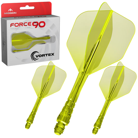 Force 90 Vortex - Moulded Flight & Shaft - Standard No6 - Clear Neon Yellow