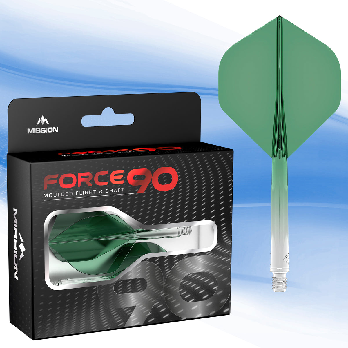 Force 90 Gradient - Moulded Flight & Shaft System - Standard No2 - Green