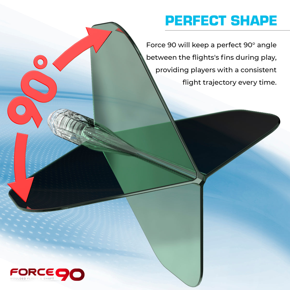 Force 90 Gradient - Moulded Flight & Shaft System - Standard No2 - Green