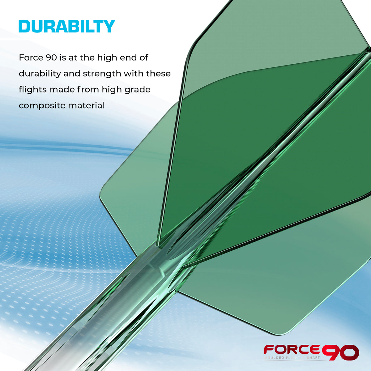 Force 90 Gradient - Moulded Flight & Shaft System - Standard No2 - Green