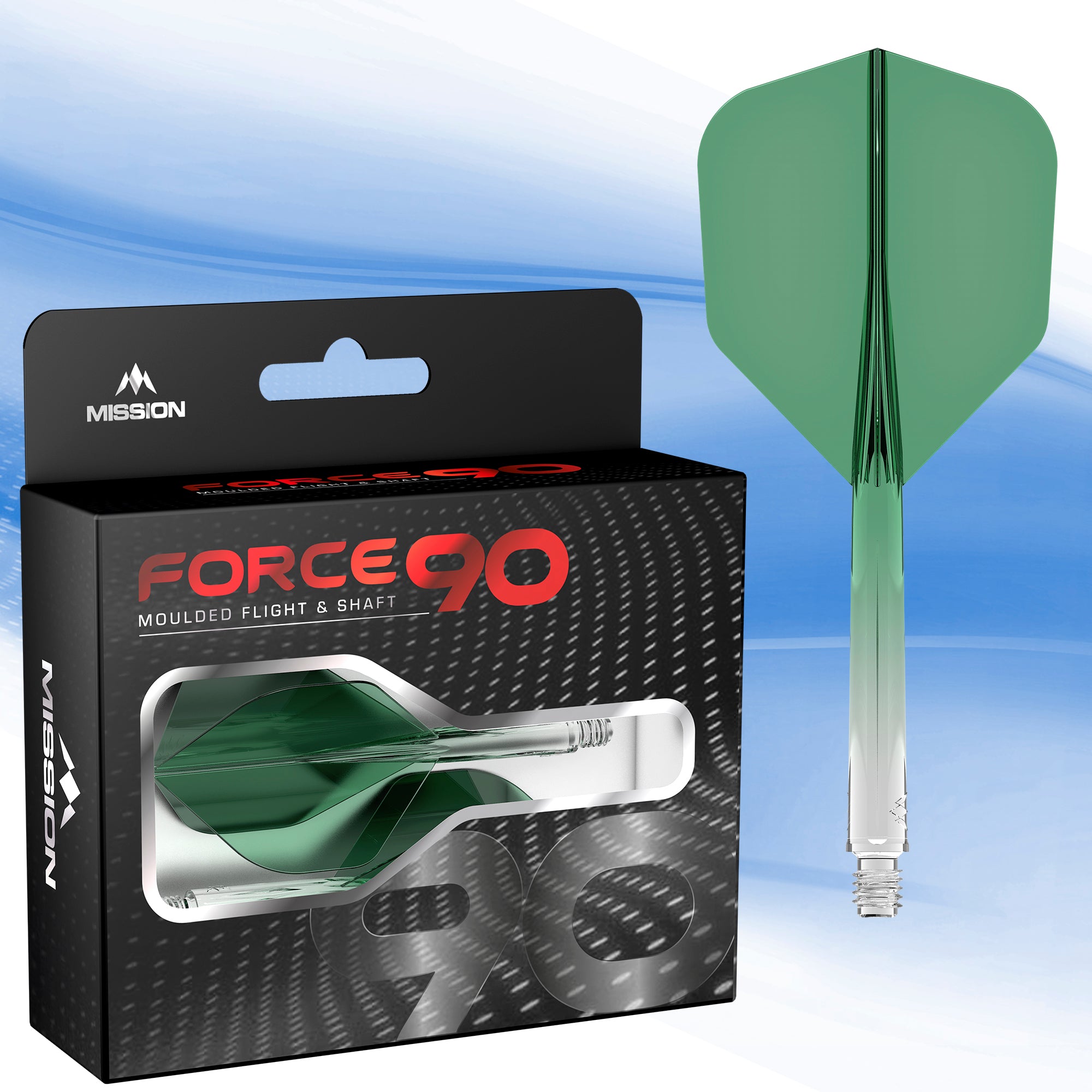 Mission Force 90 Gradient - Moulded Flight & Shaft System - Standard No6 - Green