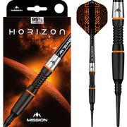 Horizon Darts - Soft Tip - 95% Tungsten - Black PVD & Orange