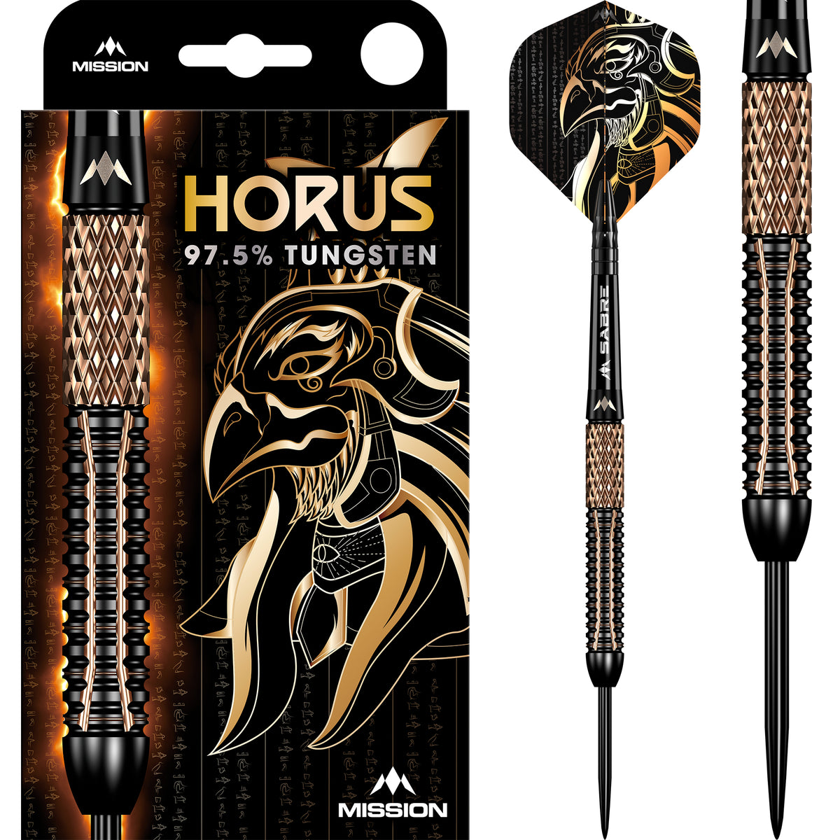 Horus Darts - Steel Tip - 97.5% Tungsten - Black & Bronze Electro