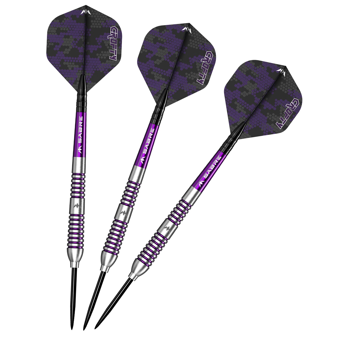 Mission Joe Croft Darts - Steel Tip - 95% Tungsten - Silver & Purple Electro