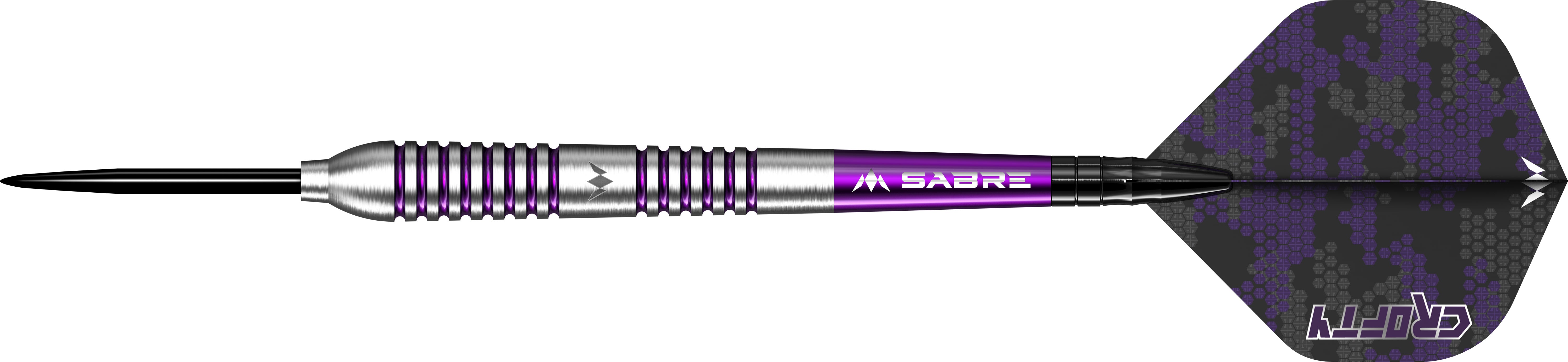 Mission Joe Croft Darts - Steel Tip - 95% Tungsten - Silver & Purple Electro