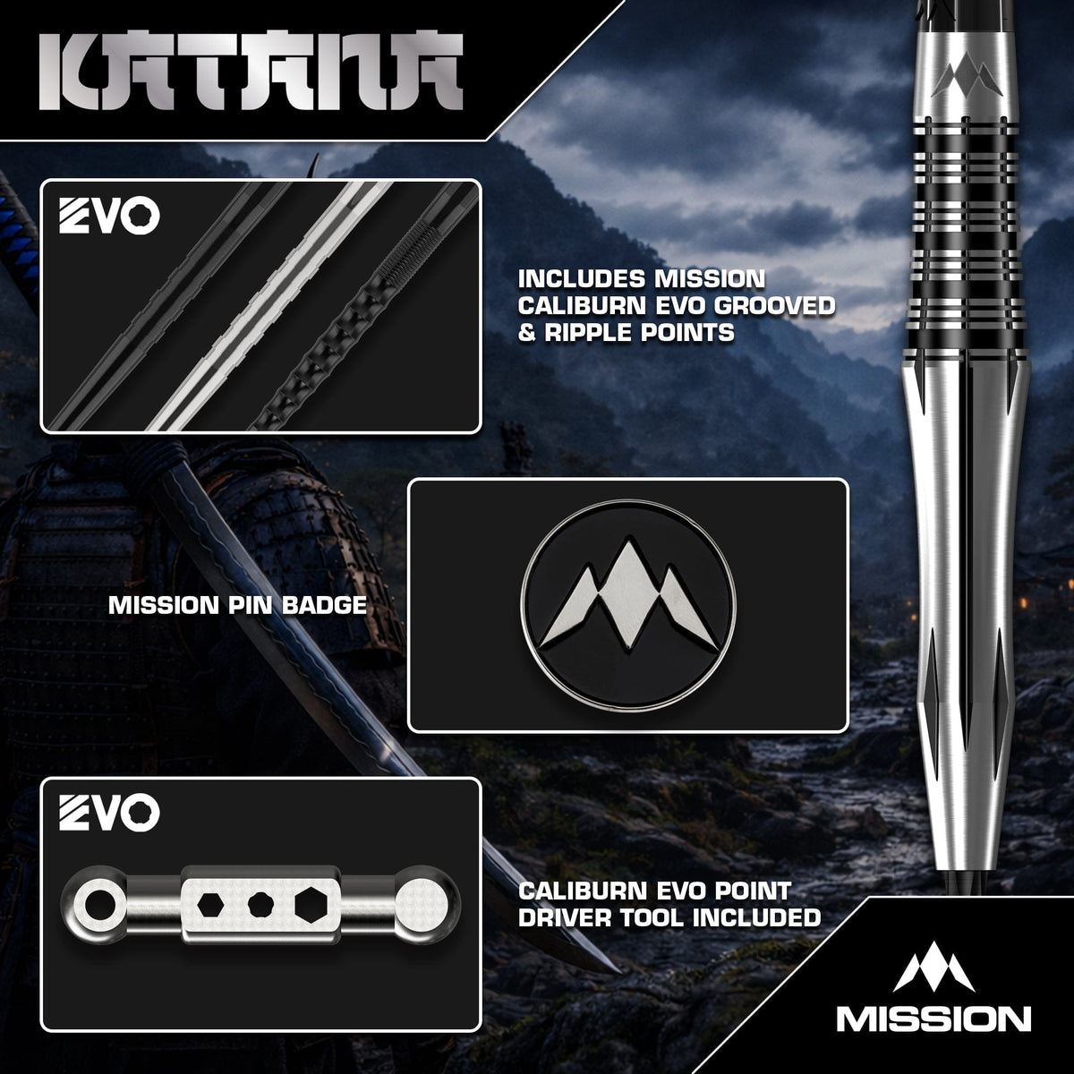 Mission Katana Darts - Steel Tip - 95% Tungsten