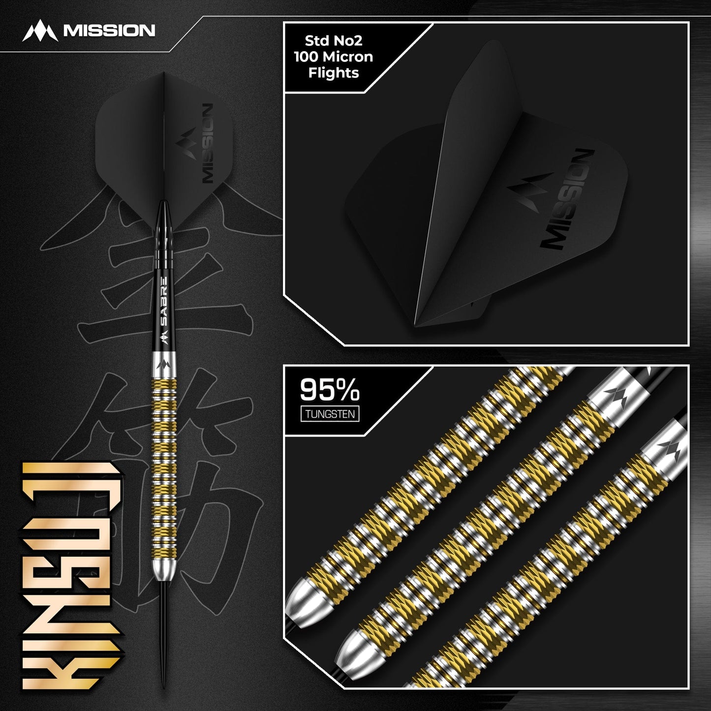 Mission Kinsuji Darts - Steel Tip - 95% Tungsten