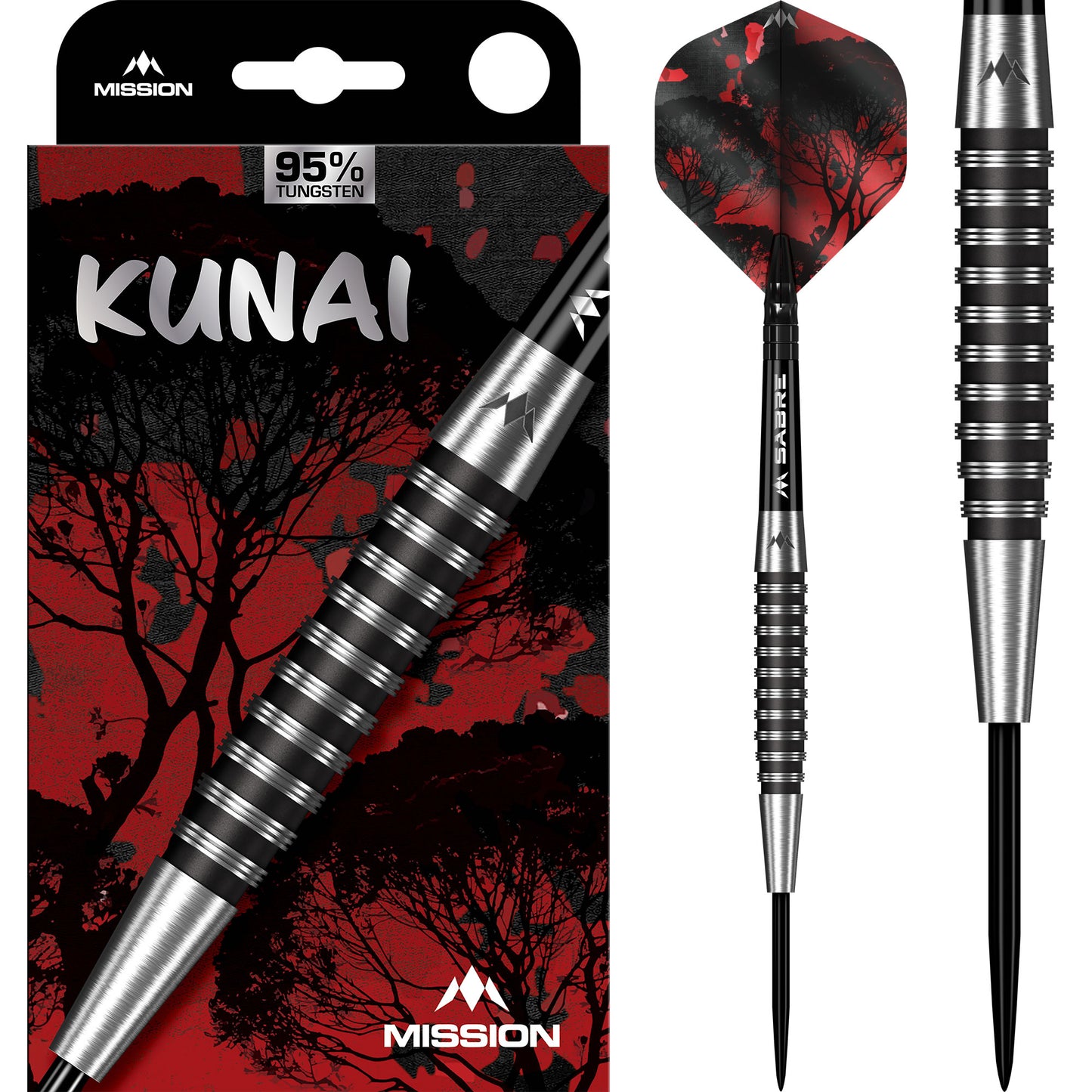 Kunai Darts - Steel Tip - 95% Tungsten - Black PVD