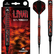 Lava Darts - Soft Tip - 95% Tungsten - Black & Red Electro