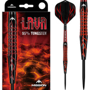 Lava Darts - Steel Tip - 95% Tungsten - Black & Red Electro