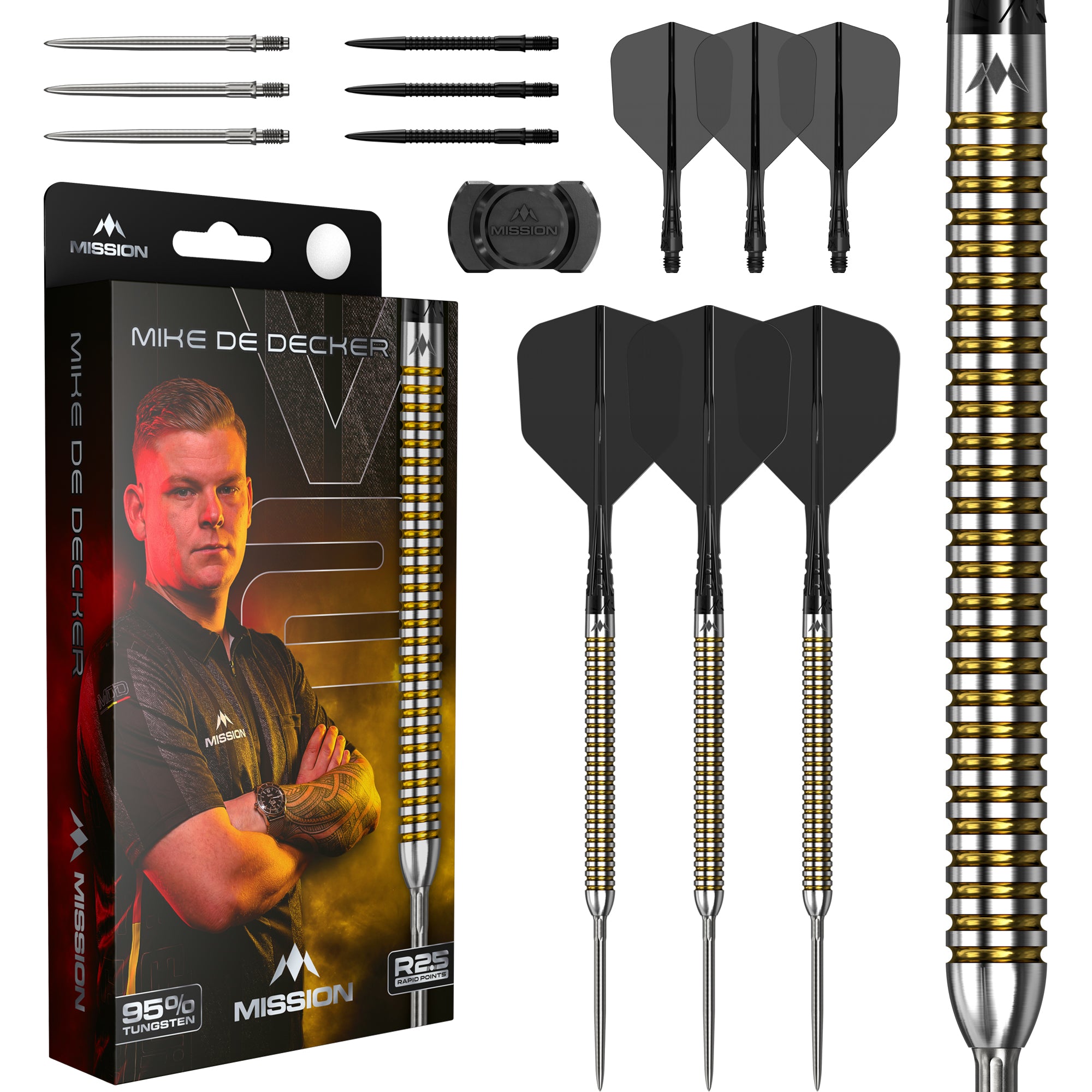 Mike De Decker R2.5 Darts - Steel Tip - 95% Tungsten - V2