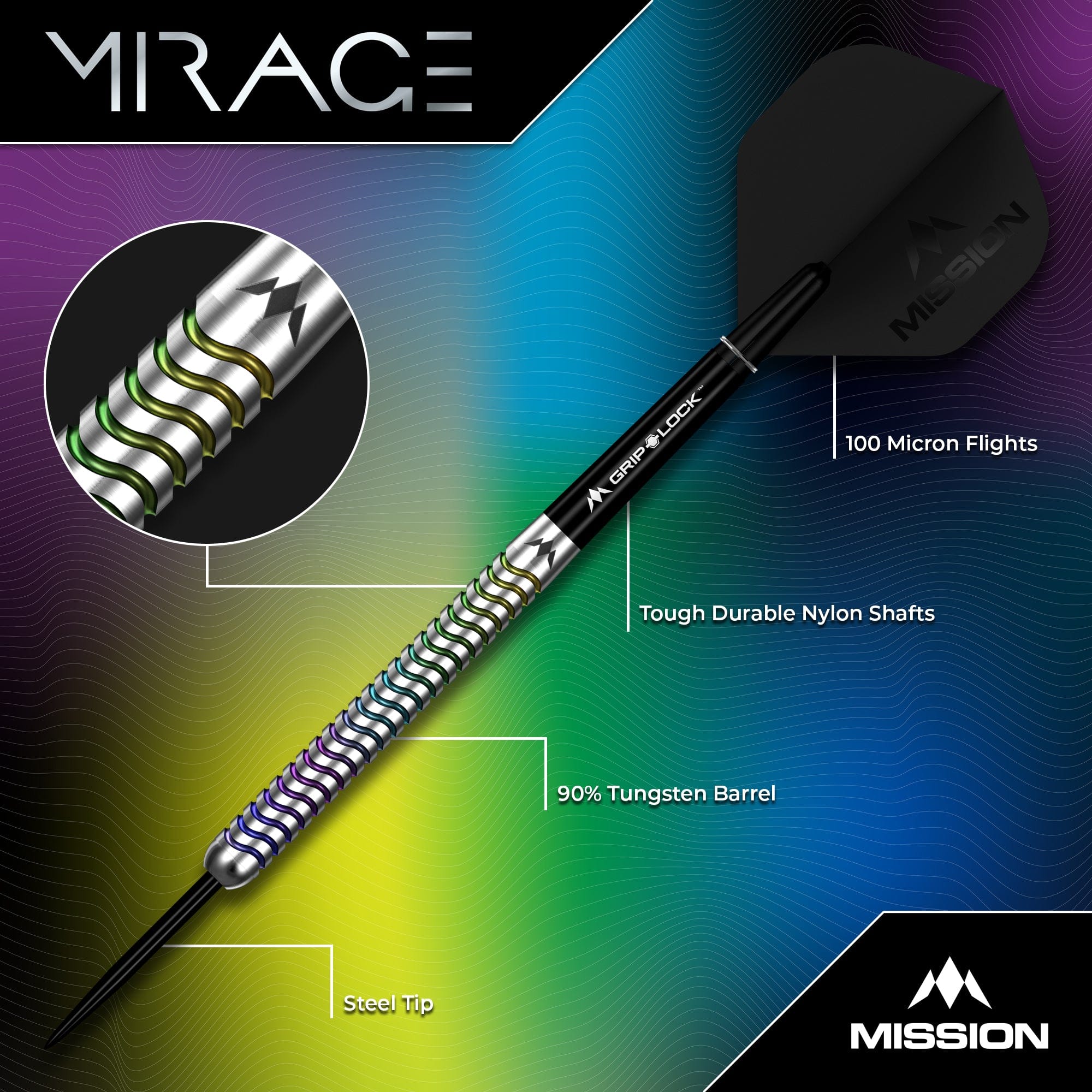 Mission Mirage Darts - Steel Tip - 90% Tungsten