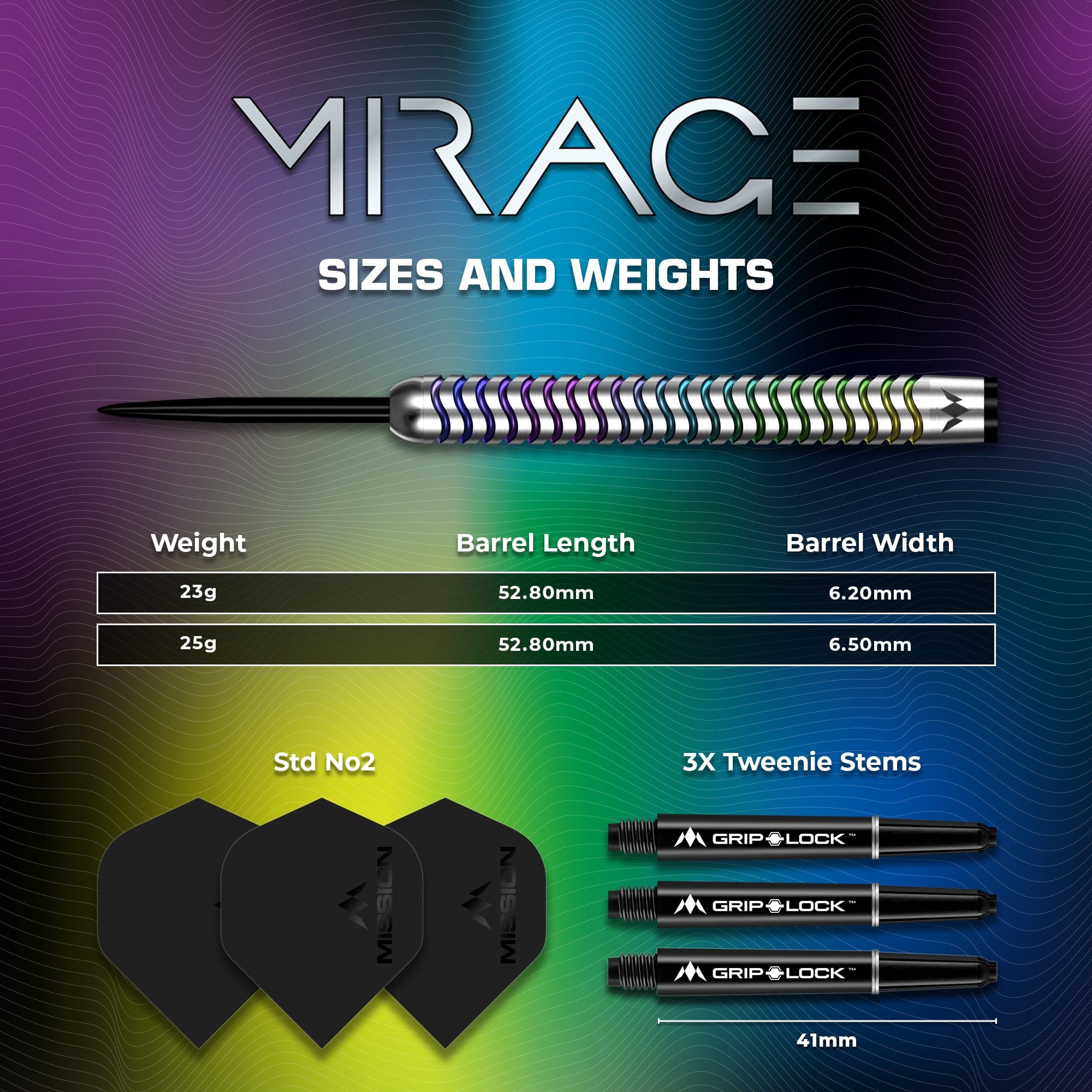 Mission Mirage Darts - Steel Tip - 90% Tungsten