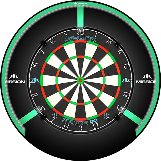 Mission Torus 270 Dartboard Lighting - Green - Bright White Light