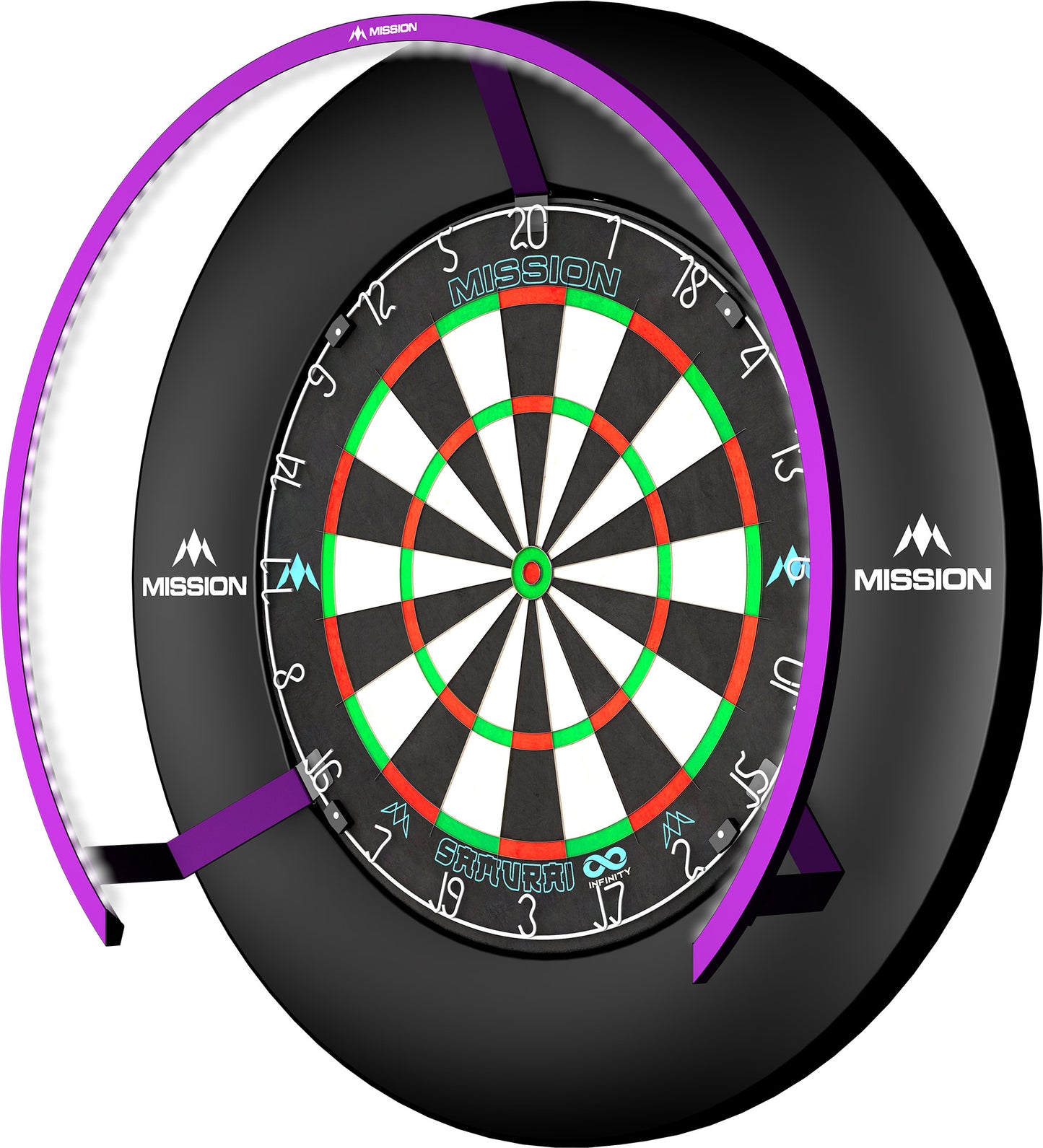 Mission Torus 270 Dartboard Lighting - Purple - Bright White Light