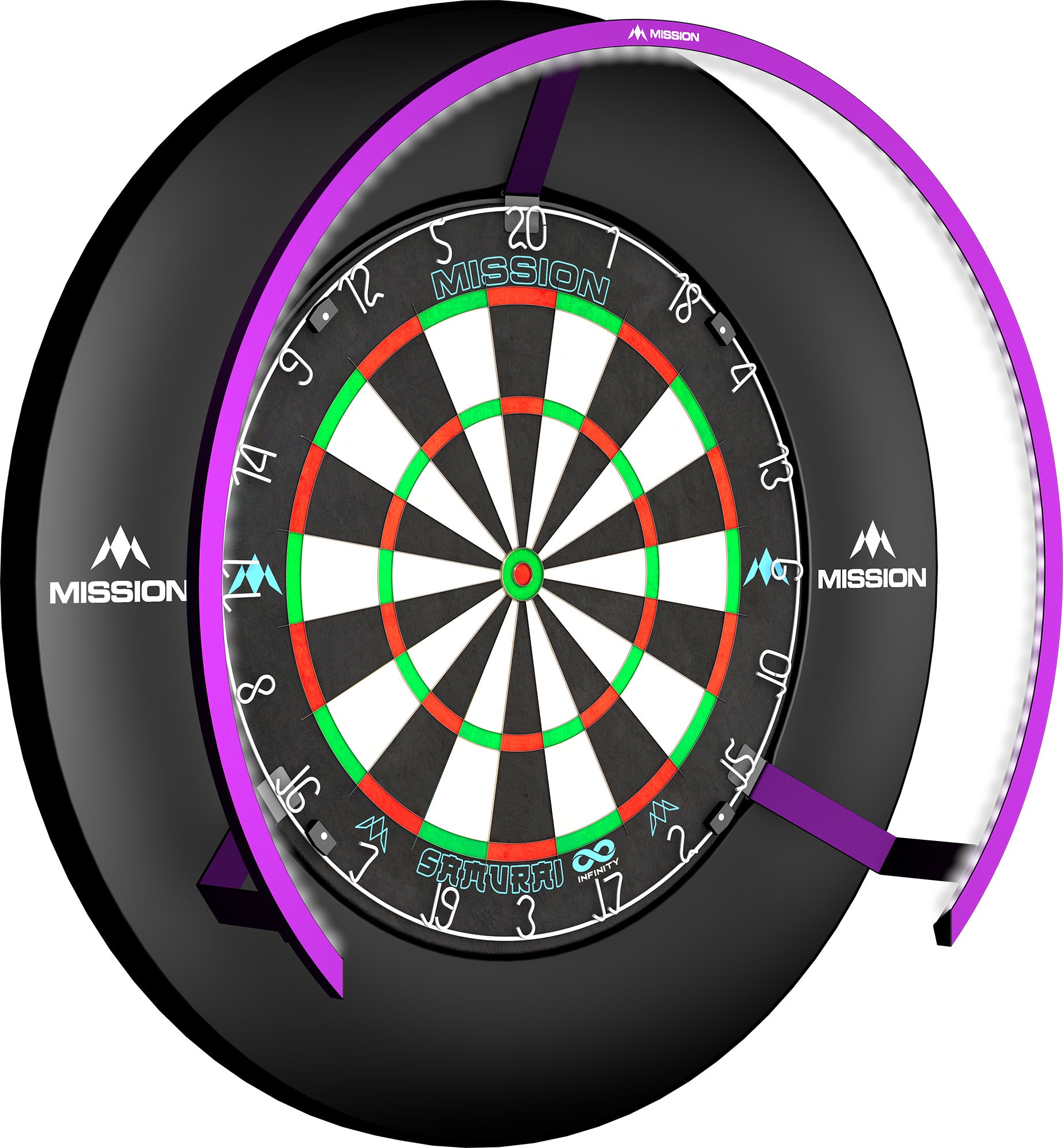 Mission Torus 270 Dartboard Lighting - Purple - Bright White Light