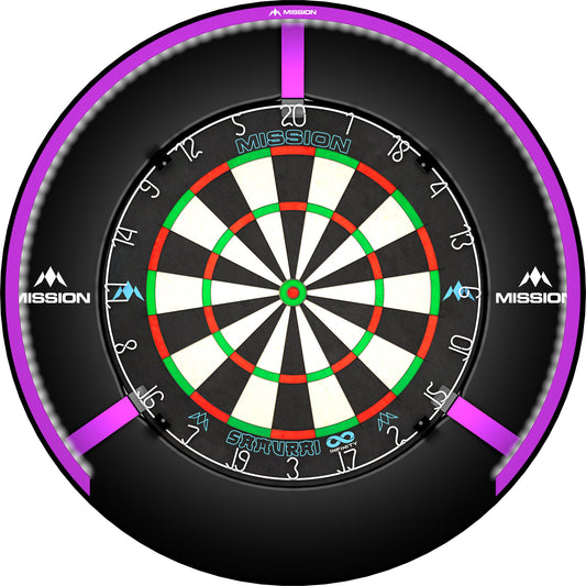 Mission Torus 270 Dartboard Lighting - Purple - Bright White Light