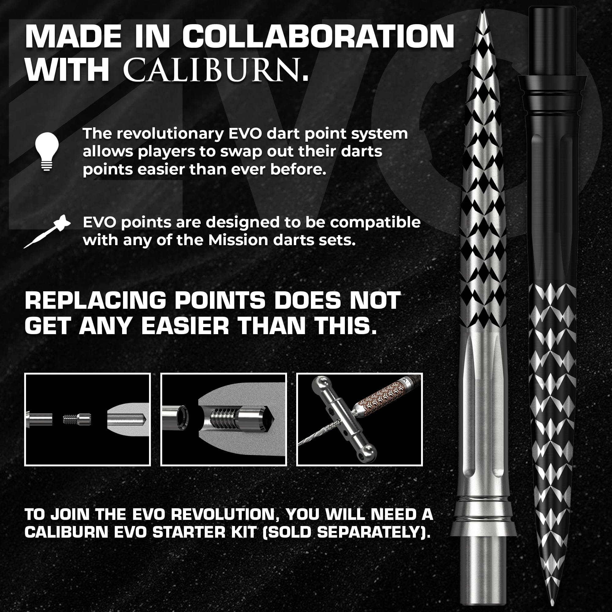 Mission Caliburn EVO Dart Points - Mission Logo