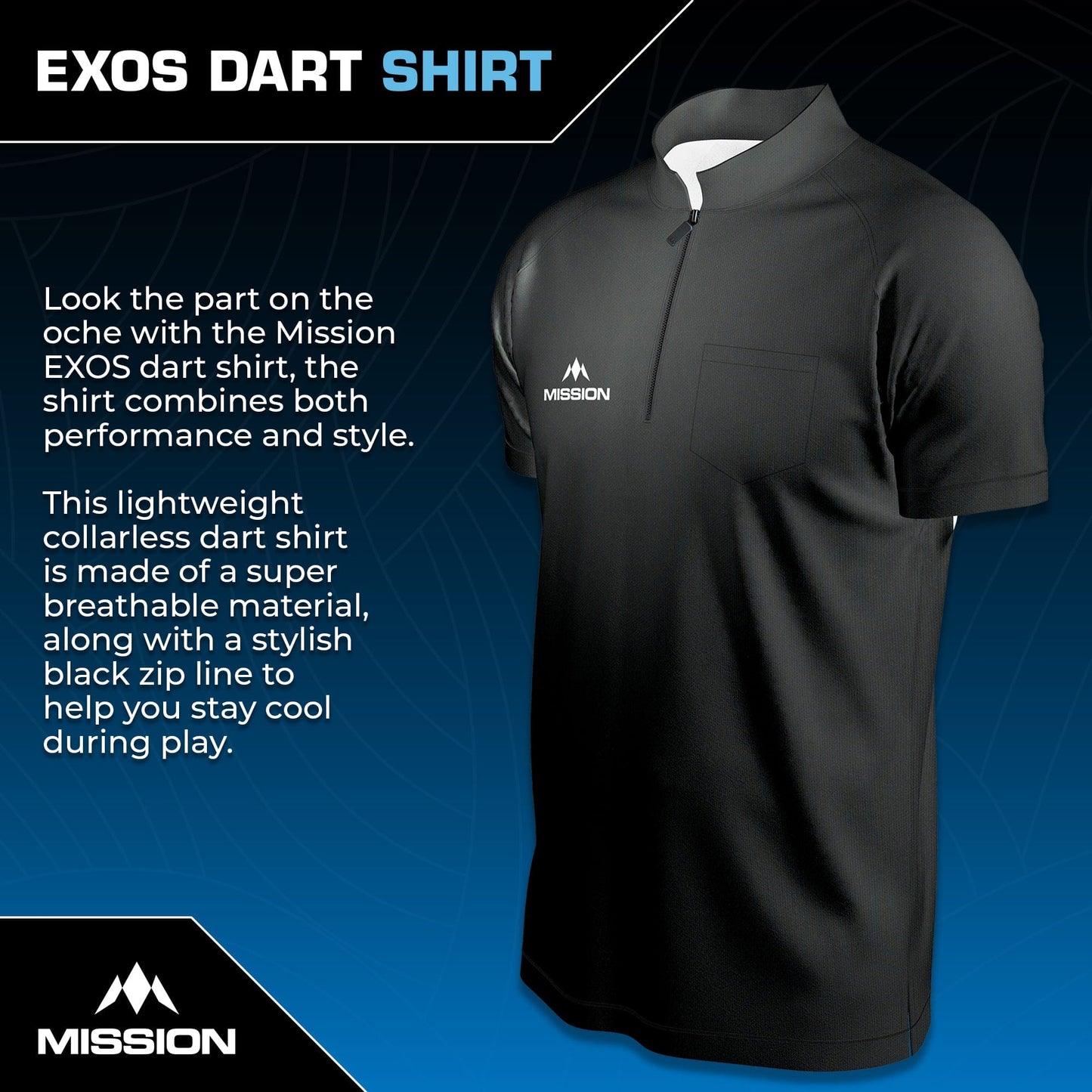 Mission Darts - EXOS Cool - Dart Shirt - Black