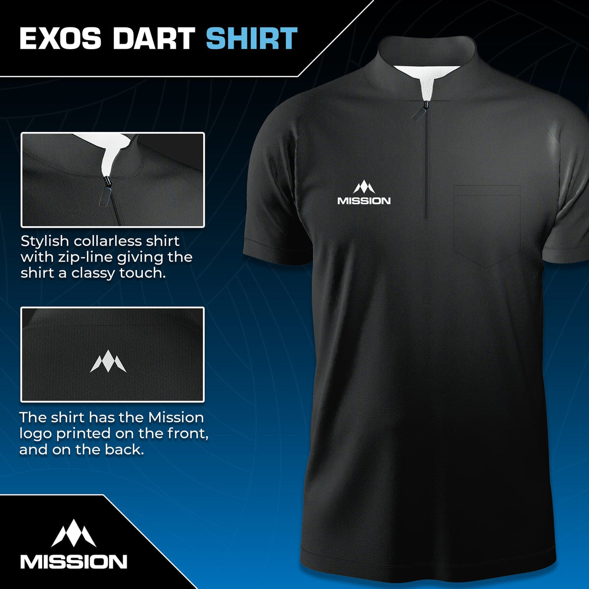 Mission Darts - EXOS Cool - Dart Shirt - Black