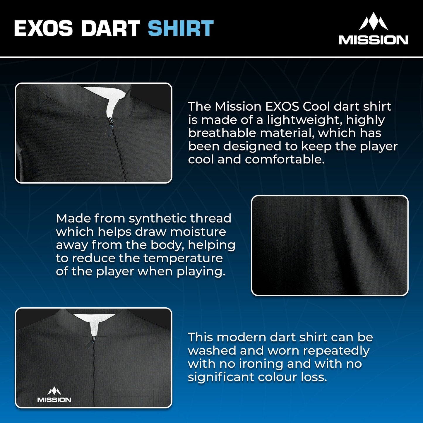 Mission Darts - EXOS Cool - Dart Shirt - Black
