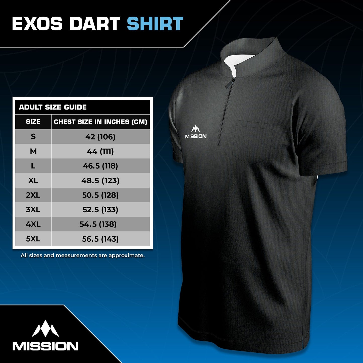 Mission Darts - EXOS Cool - Dart Shirt - Black