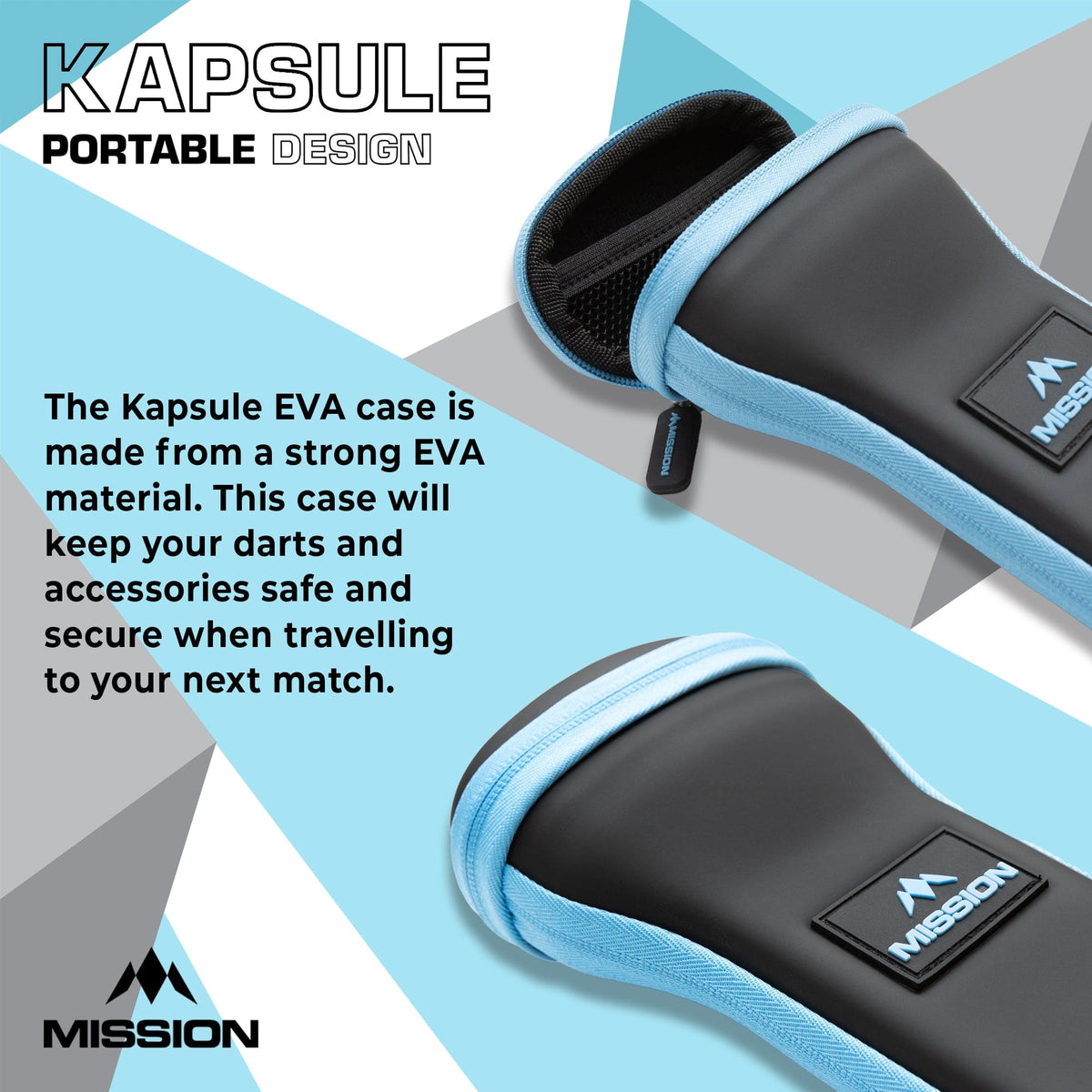Mission Kapsule Darts Case - EVA Drop-in Case - Black & Blue