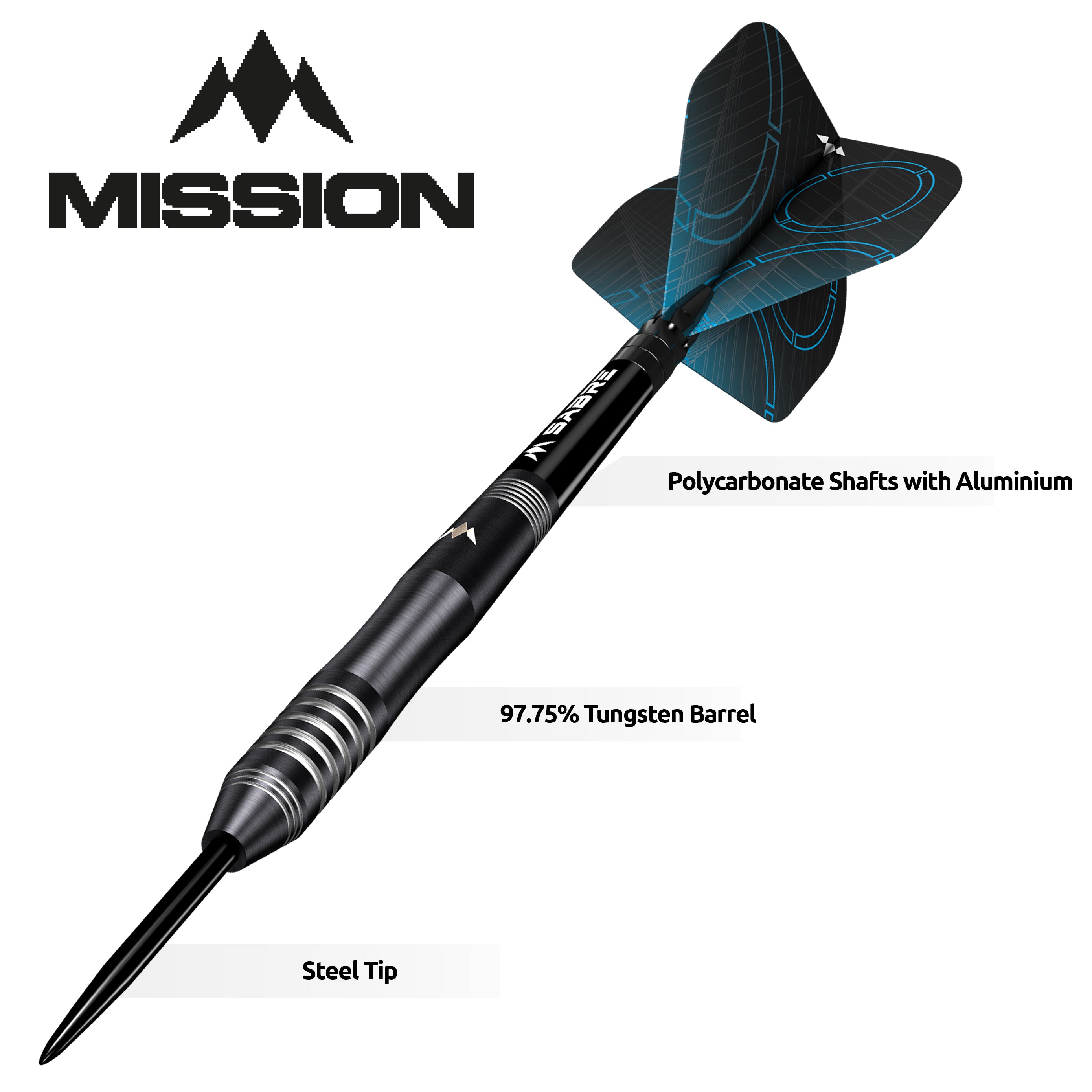 Mission Precision Darts - Steel Tip - Black PVD