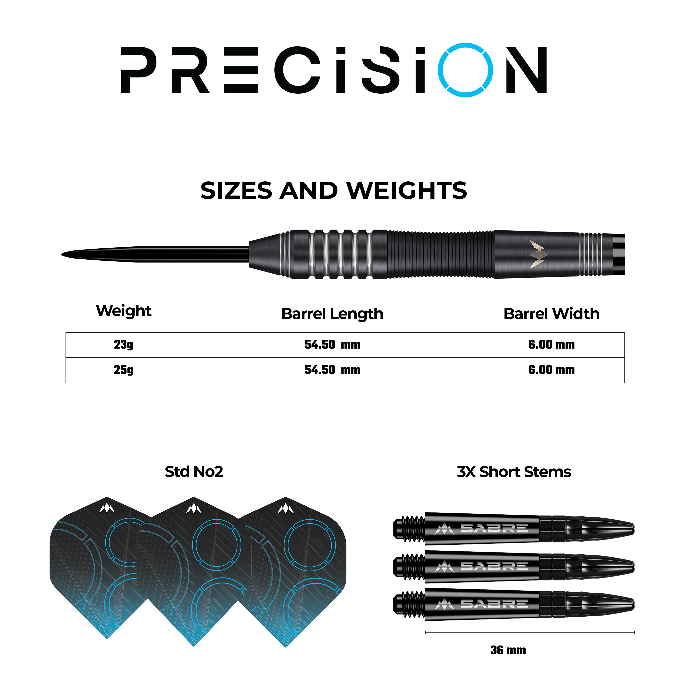 Mission Precision Darts - Steel Tip - Black PVD