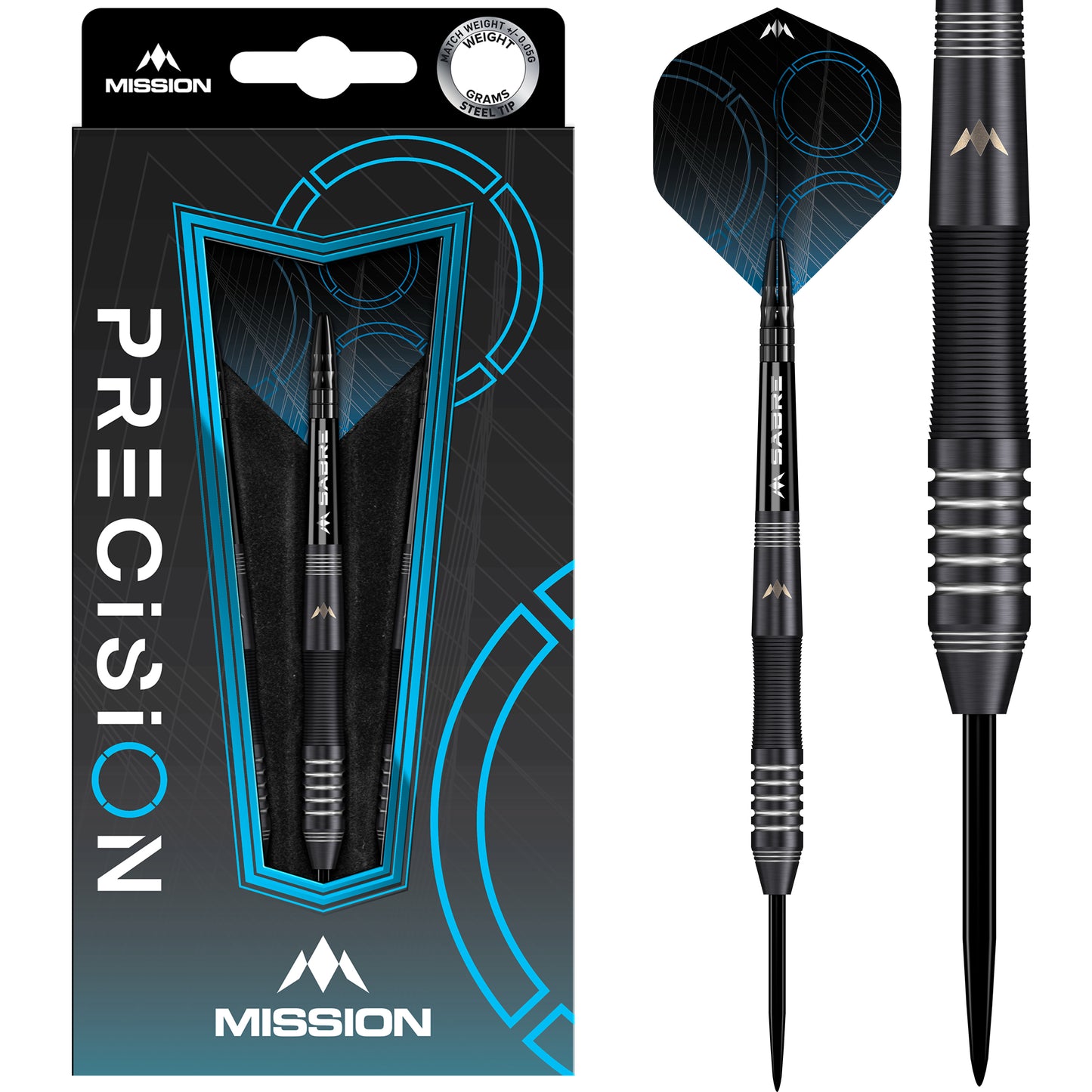 Mission Precision Darts - Steel Tip - Black PVD