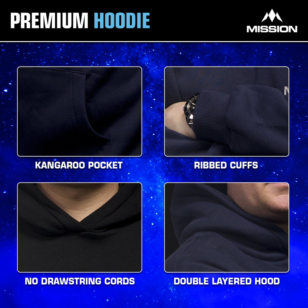 Mission Darts - Premium Hoodie - Black