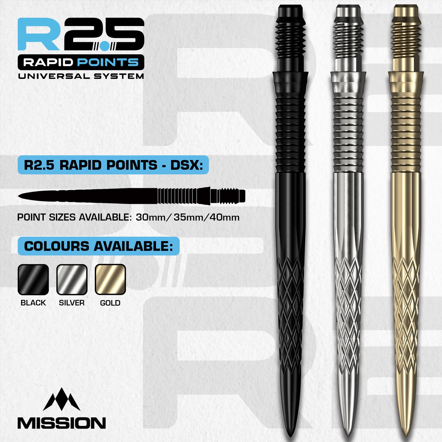 R2.5 Rapid Dart Points - Steel Tip - DSX