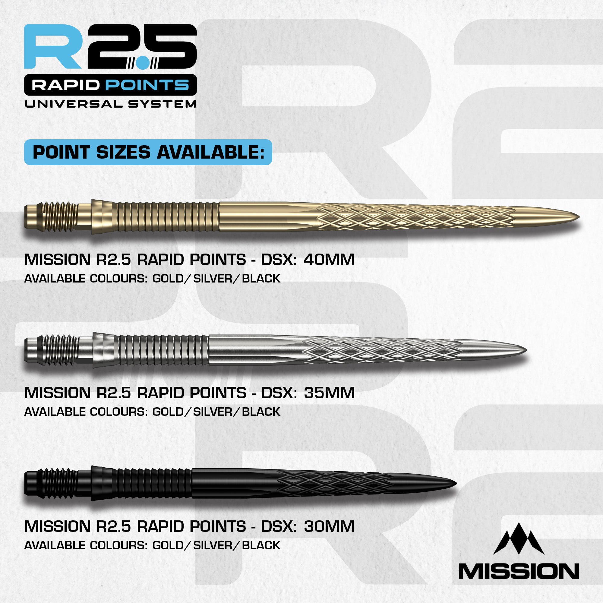 R2.5 Rapid Dart Points - Steel Tip - DSX