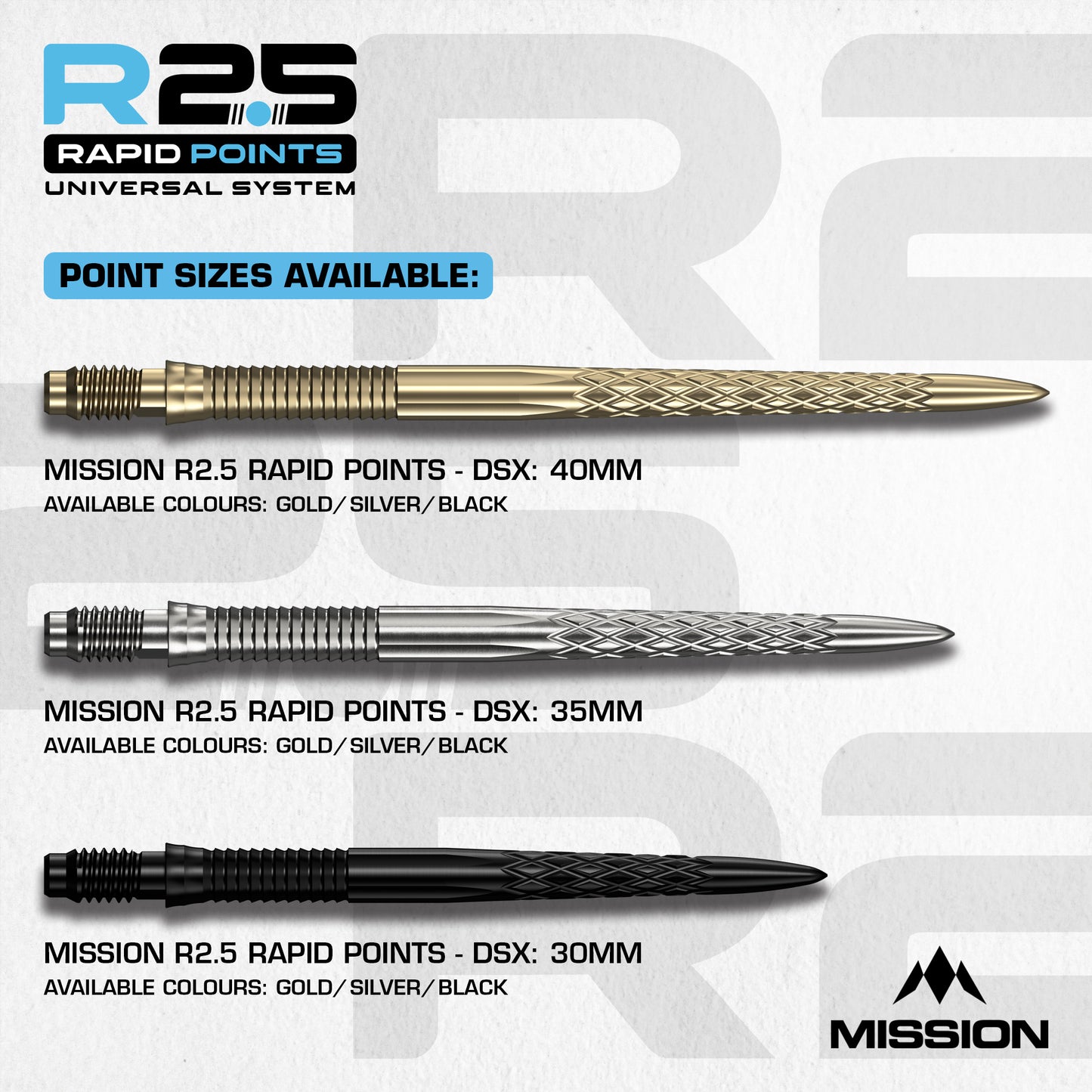 R2.5 Rapid Dart Points - Steel Tip - DSX