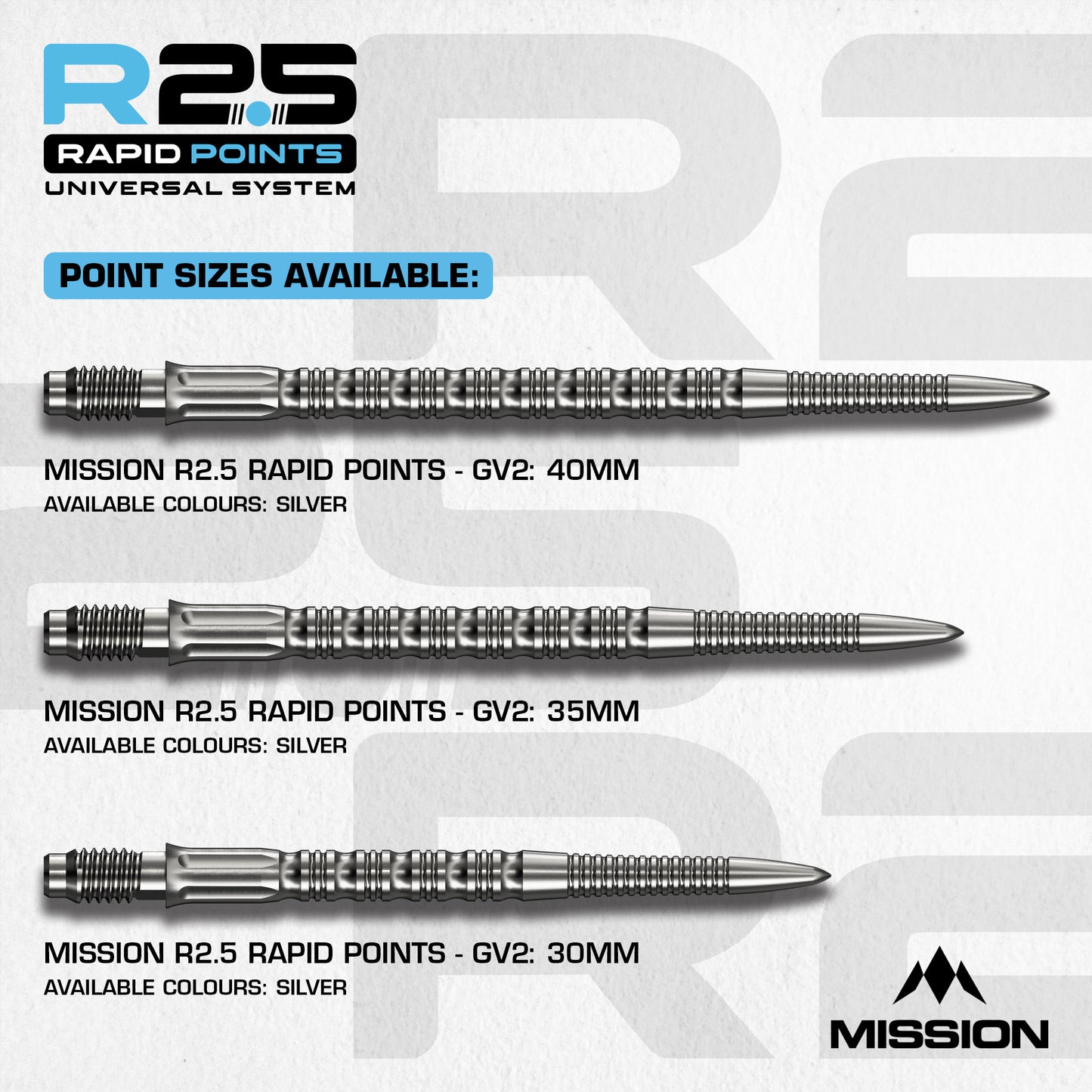 R2.5 Rapid Dart Points - Steel Tip - GV2