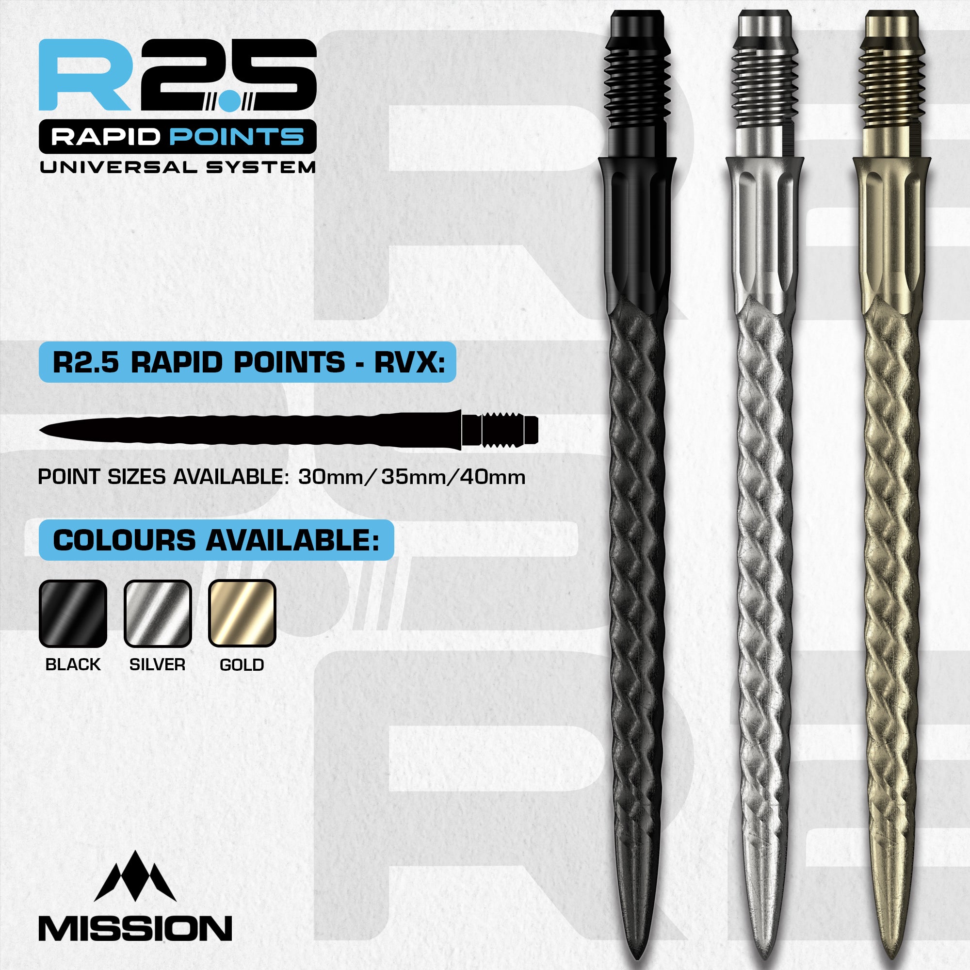 R2.5 Rapid Dart Points - Steel Tip - RVX