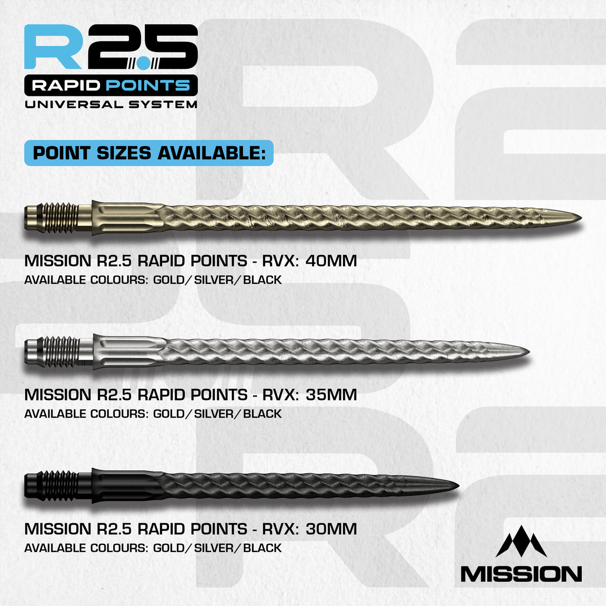 R2.5 Rapid Dart Points - Steel Tip - RVX