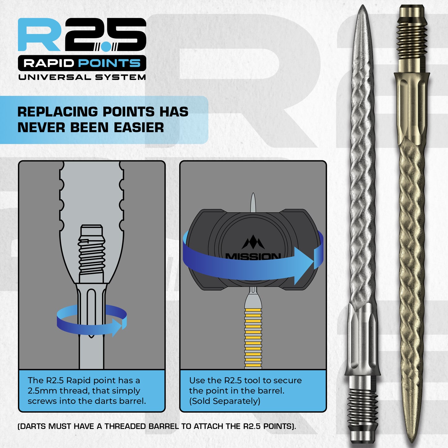 R2.5 Rapid Dart Points - Steel Tip - RVX