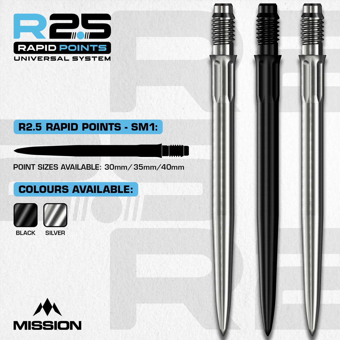 R2.5 Rapid Dart Points - Steel Tip - SM1