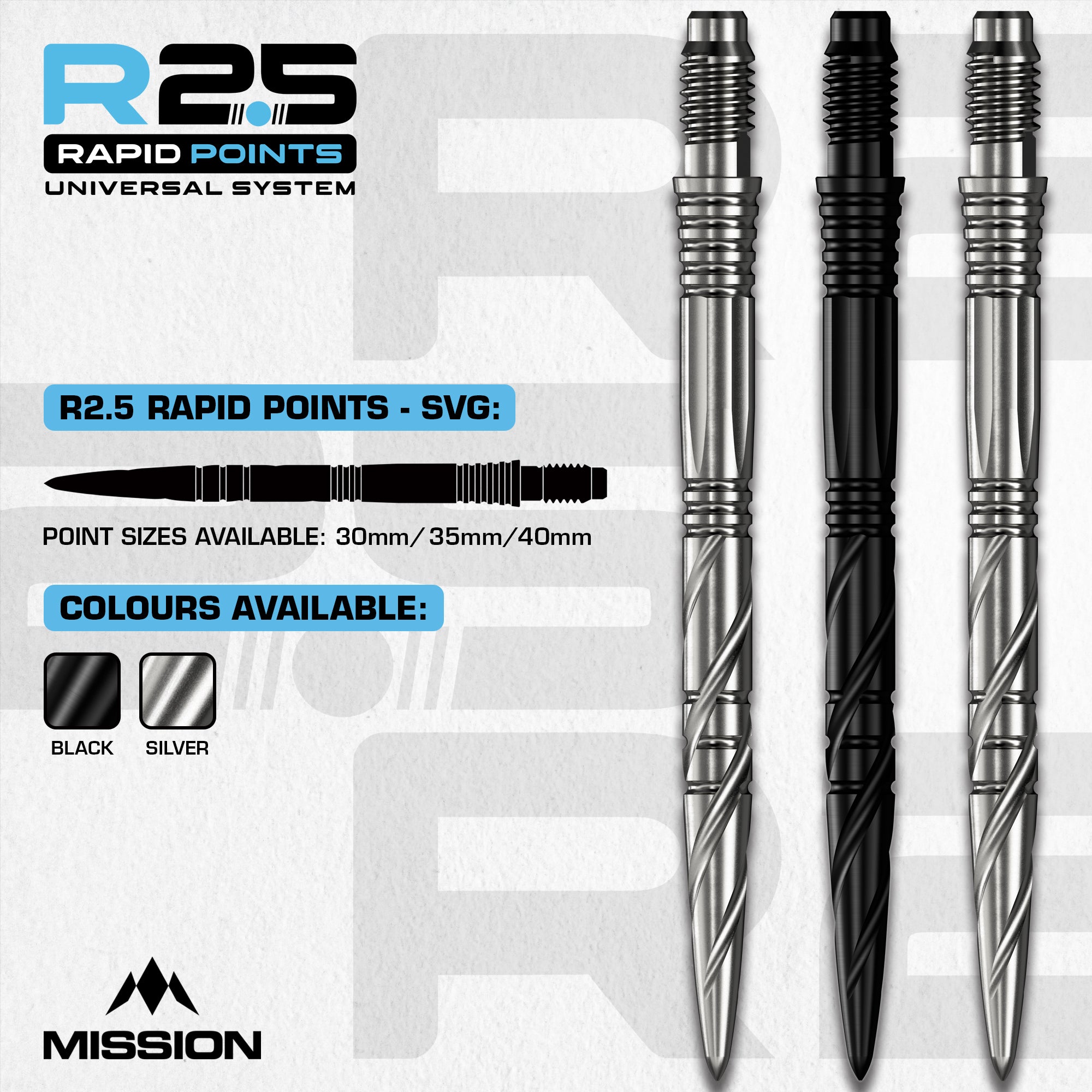 R2.5 Rapid Dart Points - Steel Tip - SGV