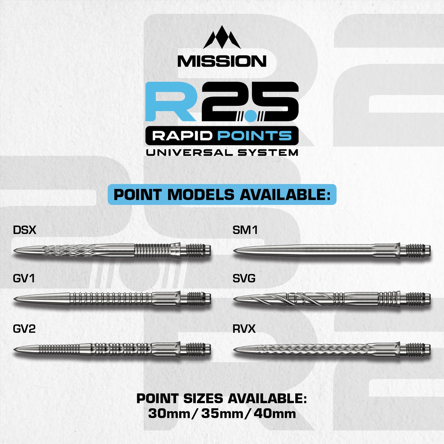 R2.5 Rapid Dart Points - Steel Tip - SGV