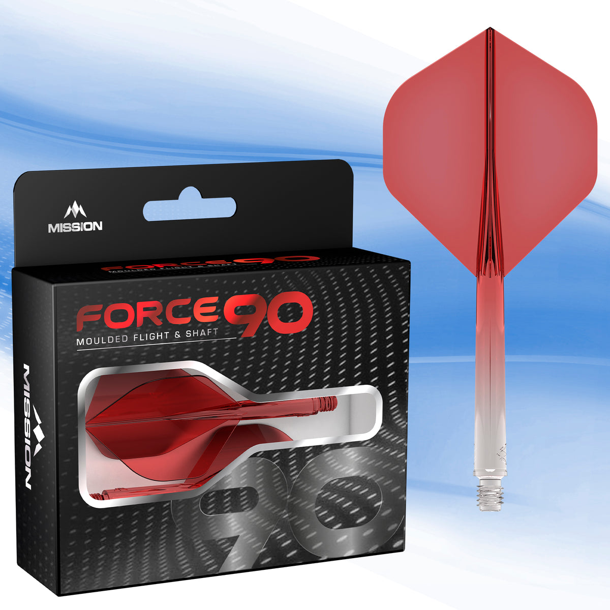 Force 90 Gradient - Moulded Flight & Shaft System - Standard No2 - Red