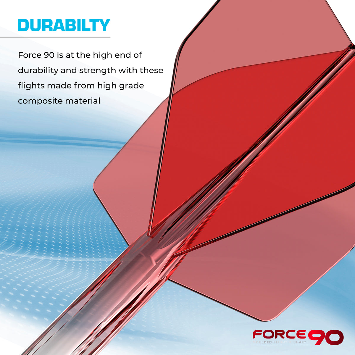 Force 90 Gradient - Moulded Flight & Shaft System - Standard No2 - Red