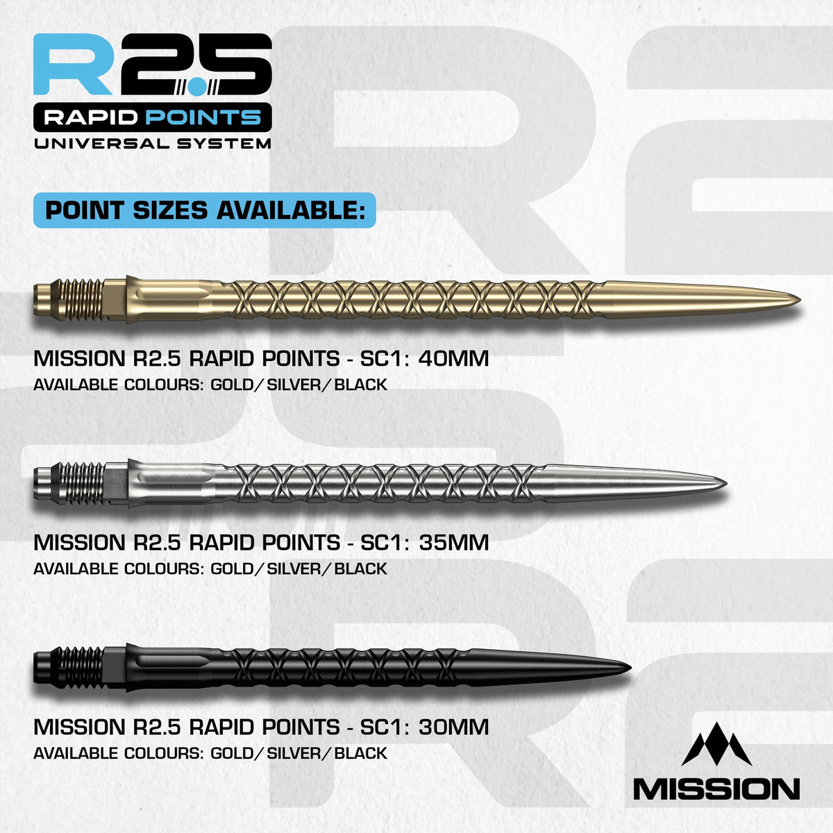 R2.5 Rapid Dart Points - Steel Tip - SC1