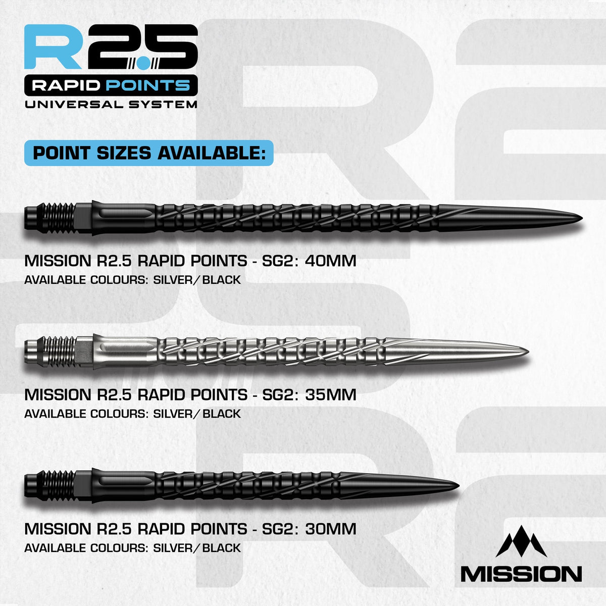 R2.5 Rapid Dart Points - Steel Tip - SG2